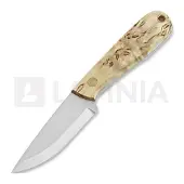 Brisa Necker 70 Scandi halskniv, curly birch, leather