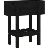 vidaXL Odlingslåda 62x30x69 cm svart massiv furu