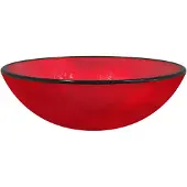 vidaXL Handfat härdat glas 42x14 cm röd