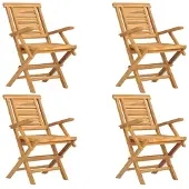 vidaXL Hopfällbara trädgårdsstolar 4 st 56x63x90 cm massiv teak