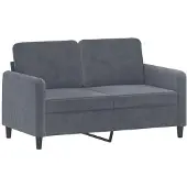 vidaXL 2-sitssoffa mörkgrå 120 cm sammet
