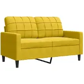 vidaXL 2-sitssoffa gul 120 cm sammet