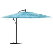 vidaXL Trädgårdsparasol med blå stång 269x269x235 cm, parasol, utomhusparasol, patio-parasol, paraply, 4005079