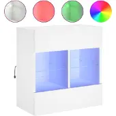 vidaXL Väggmonterad tv-bänk LED vit 58,5x30x60,5 cm