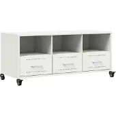 vidaXL Tv-bänk vit 100,5x39x43,5 cm stål