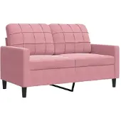vidaXL Soffa 2-sits rosa 120 cm sammet