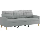 vidaXL 3-sitssoffa ljusgrå 180 cm tyg