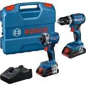 Bosch Gsb18v-45+gdr18v-215+2xpc4.0ah+ Gal +lc Elektriskt Verktygssats