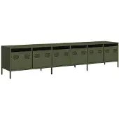 vidaXL Tv-bänk olivgrön 202x39x43,5 cm kallvalsat stål