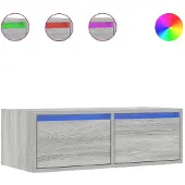 vidaXL Tv-bänk med LED-belysning grå sonoma 75x35,5x25 cm