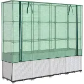 vidaXL Upphöjd plantering med rotinlook 160x40x153 cm, upphöjd trädgårdsplantering, upphöjd blomlåda, 4015845