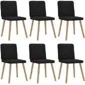 vidaXL Matstolar 6 st svart tyg