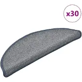 vidaXL Trappmattor 30 st 56x17x3 cm ljusgrå och blå halvrunda