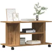 vidaXL Tv-bänk med hjul artisian ek 80x40x45 cm konstruerat trä
