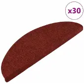 vidaXL Trappmattor självhäftande 30 st röd 56x17x3 cm