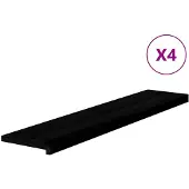 vidaXL Trappstegsmattor 4 pcs brunsvart 120x25x2 cm massiv ek