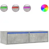 vidaXL Tv-bänk med LED-belysning betonggrå 100X35,5x25 cm
