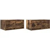 vidaXL TV-bänkar 2 st rökt ek 60x31x25,5 cm konstruerat trä