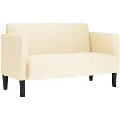 vidaXL Loveseat soffa cremefärgad 109 cm manchestertyg