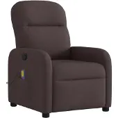 vidaXL Massagestol Lutbar Mörkbrun Tyg, massagestol, stol, soffstol,kontorsstol 4015537