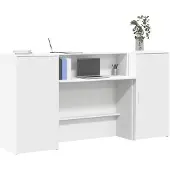 vidaXL Receptionsdisk vit 200x50x103,5 cm konstruerat trä