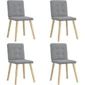 vidaXL Matstolar 4 st ljusgrå tyg