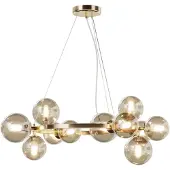 Maytoni Glas pendellampa Dallas, dimbar, Mässing / guld, Vardagsrum / matsal, Metall, Pendellampa