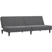 vidaXL Soffa-säng för 2 personer, Dagbädd med Ryggstöd, Gästsäng, Möbel för Sovrum Vardagsrum, Modern, Grå 375927