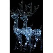 vidaXL Juldekoration renar akryl 2 st 120 cm kallvit