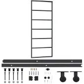 vidaXL Skjutdörr med beslagset ESG glas och aluminium 76x205 cm