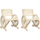 vidaXL Set med 2 Trädgårdsstolar, Fåtöljer med Ryggstöd, Sittplatser med Armstöd Terrass Balkong Patio Utomhus, Trä av 365101