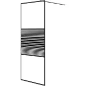 vidaXL Duschvägg svart 80x195 cm klart ESG-glas