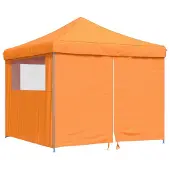 vidaXL Pop-Up hopfällbart partytält med 4 sidoväggar ORANGE