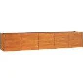 vidaXL Odlingslåda rostig 400x80x77 cm rosttrögt stål