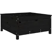 vidaXL Odlingslåda 82,5x82,5x39 cm svart massiv furu