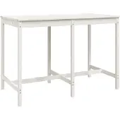 vidaXL Trädgårdsbord vit 159,5x82,5x110 cm massiv furu