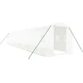 vidaXL Växthus med stålram vit 24 m² 12x2x2 m