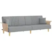vidaXL Bäddsoffa med armstöd ljusgrå tyg