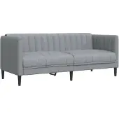 vidaXL Soffa 2-sits ljusgrå tyg