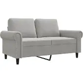 vidaXL 2-sitssoffa ljusgrå 120 cm sammet