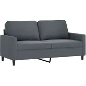 vidaXL Soffa 2-sits mörkgrå 140 cm sammet