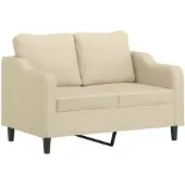 vidaXL 2-sitssoffa gräddvit 120 cm tyg