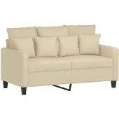 vidaXL 2-sitssoffa gräddvit 120 cm tyg