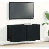 vidaXL TV-skåp svart ek 80x30x41 cm konstruerat trä