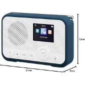 Sangean Internet-fickradio WFR-39 Internet, DAB, FM Spotify-connect, Väckningsfunktion, uppladdningsbart Vit, Blå