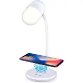 Grundig LED-lampa med högtalare och trådlös laddare Grundig White 10 W 50 lm Ø 12 x 26 cm plast 3-i-1