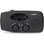Ginza.se Nedis Nödradio | Bordsdesign | AM / FM | Accu Powered / Handvev / USB ström | Svart