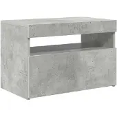 vidaXL TV-bänk med LED-belysning betonggrå 60x35x40 cm