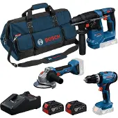 Bosch Gsb18v-25+gbh18v-18+gws18v-8(125)+2x4.0 Elektriskt Verktygssats
