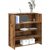 vidaXL Receptionsdisk åldrat trä 100x50x103,5 cm konstruerat trä